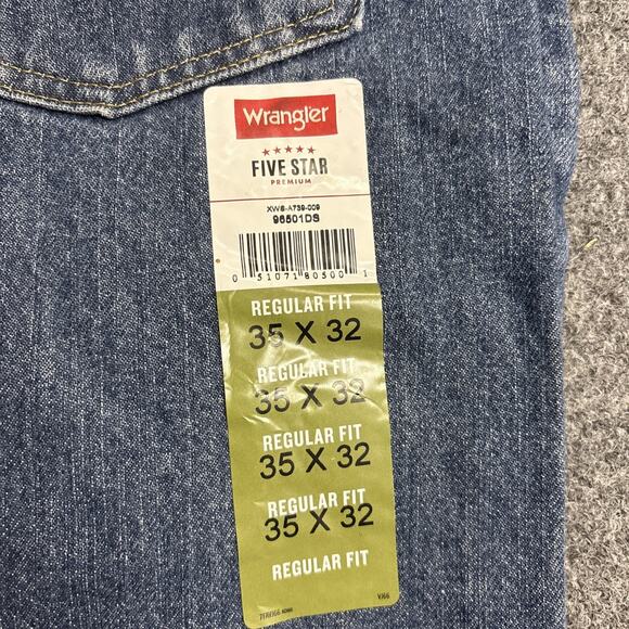 NWT Wrangler Five Star Premium Durable Cotton Relaxed Fit Jeans Men’s 35x32 - Picture 3 of 8